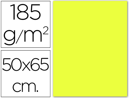 Cartulina Guarro 50x65cm. 185g/m² amarillo limón